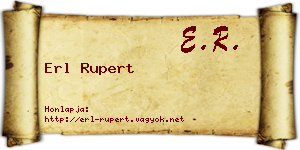 Erl Rupert névjegykártya